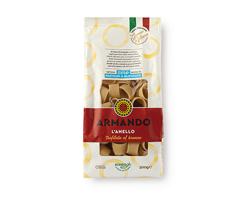 Armando Anelli Al Bronzo 500gr — 100% ιταλικό σιμιγδάλι σκληρού σίτου, τραχιά υφή (al bronzo) για ιδανικό δέσιμο με τη σάλτσα. Premium ζυμαρικά Armando από την Couris SA.